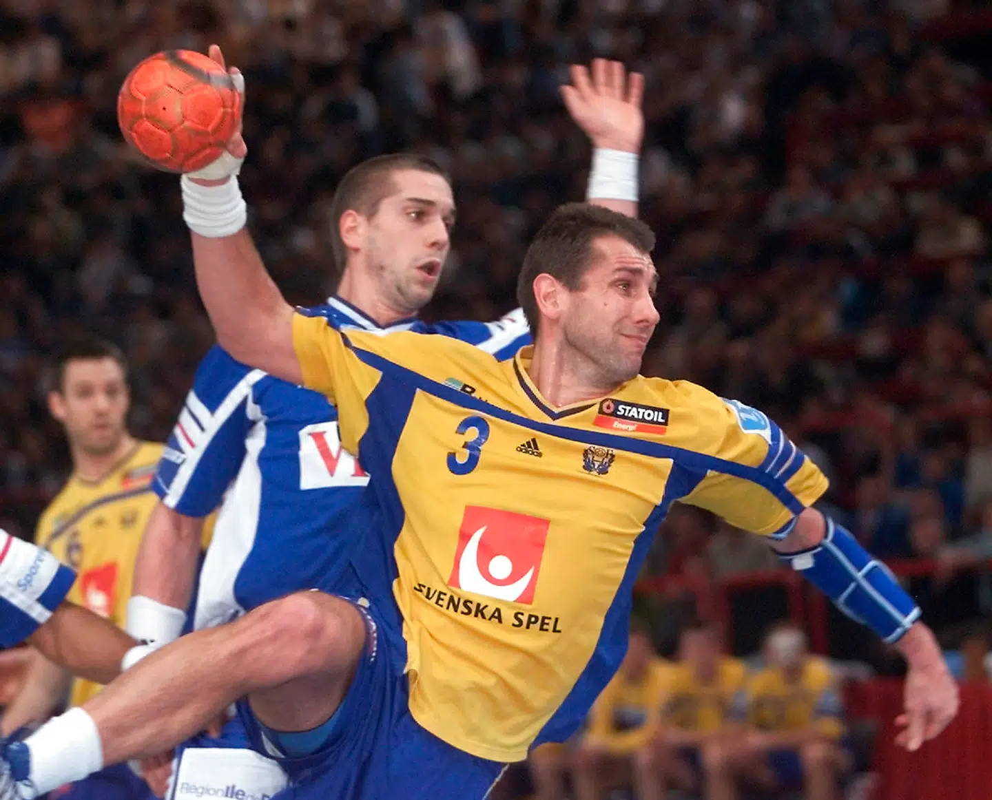 Magnus Wislander i kamp for det svenske landshold.