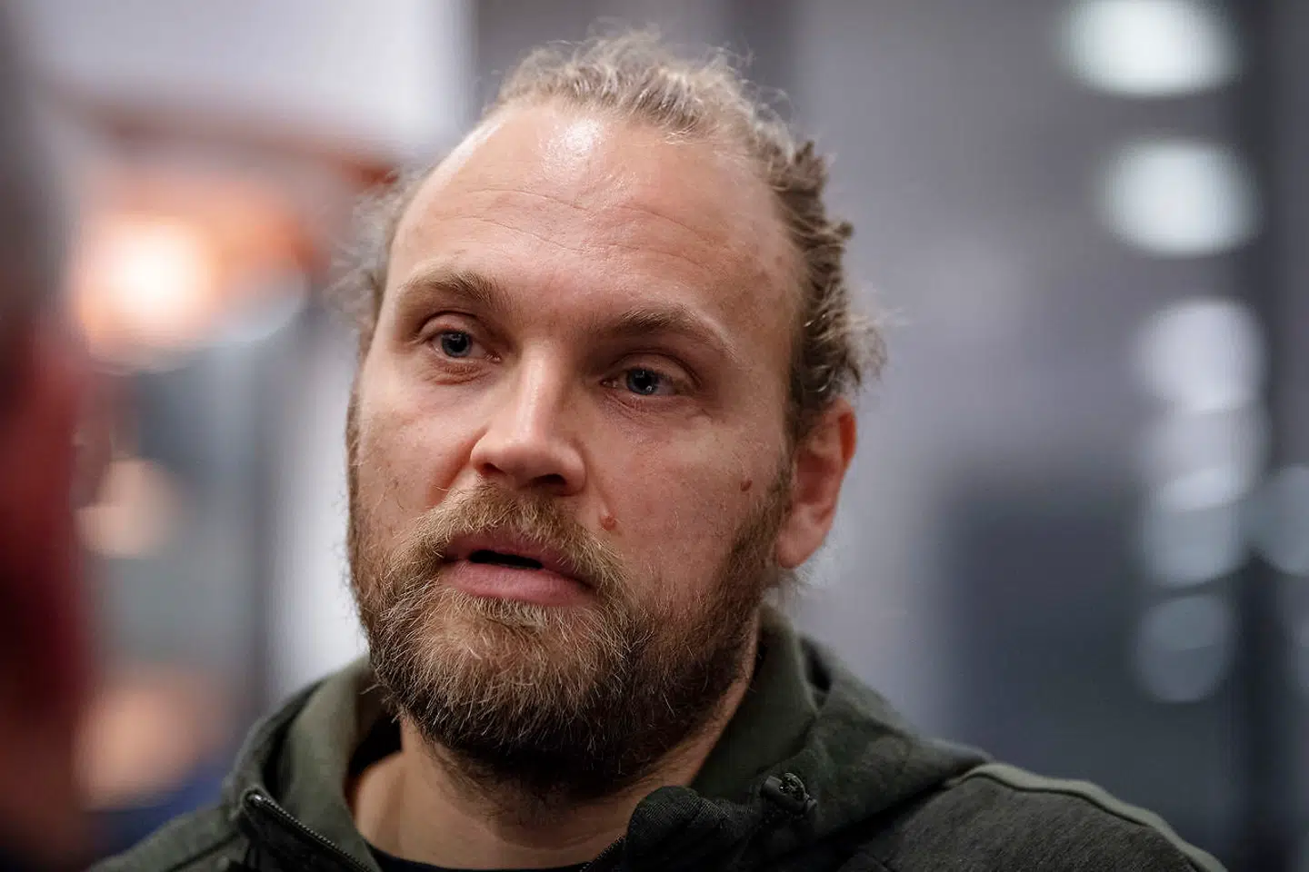 Håndboldlandsholdets Henrik Møllgaard taler med B.T.s udsendte ved mandagens pressemøde i Aarhus.