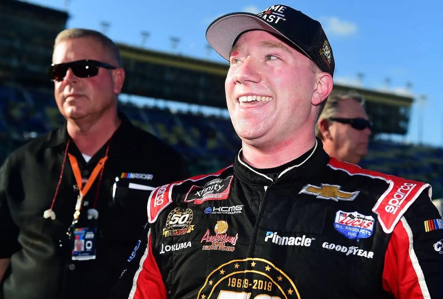 En lidt forslået Tyler Reddick efter slagsmålet med Cole Custer.
