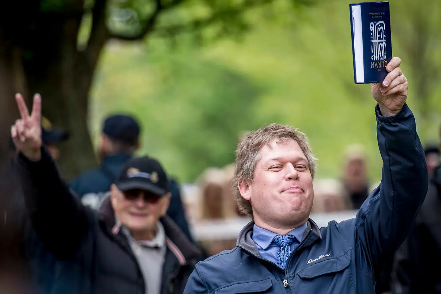 Rasmus Paludan demonstrerer i Fælledparken i København, onsdag den 1. maj 2019. (Foto: Mads Claus Rasmussen/Ritzau Scanpix)