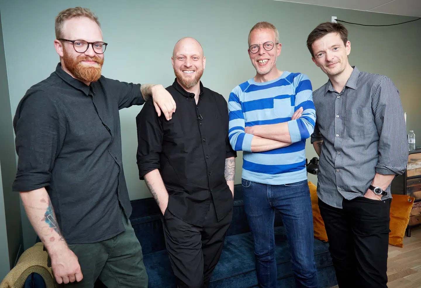 Kokkene Kenneth Nielsen, Michael Museth, Henrik Jyrk og Patrick Godborg, der i denne uge er med i 'Til middag hos' på TV 3.
