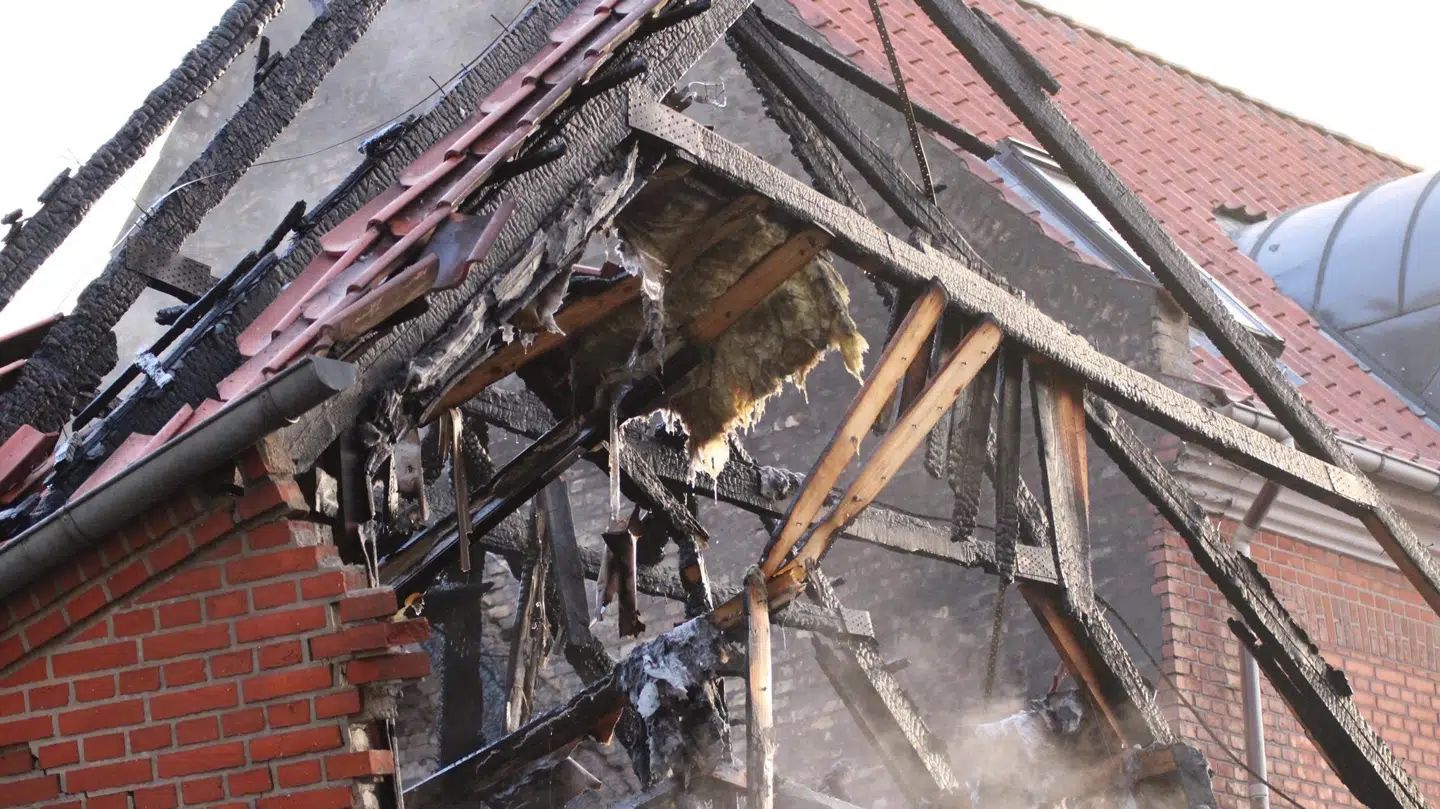 Slikbutikken 'Thy Slik' i Thisted efter branden i starten af maj måned.