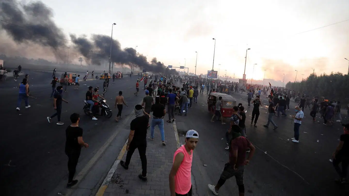 Demonstrationerne foregår over hele Irak, men der er især uro i Baghdad.