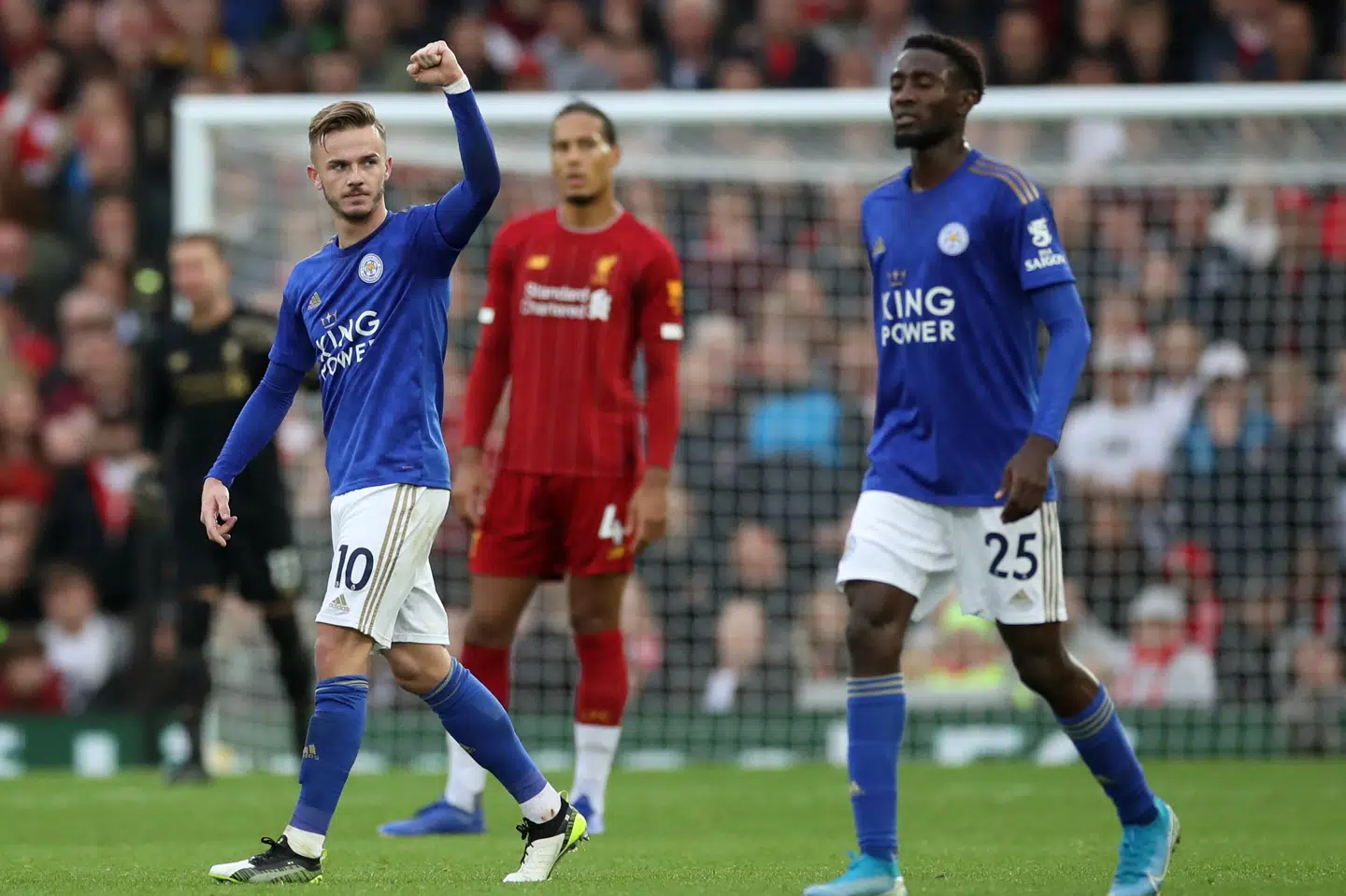James Maddison scorede Leicesters mål til 1-1 ude mod Liverpool i Premier League lørdag. Carl Recine/Ritzau Scanpix