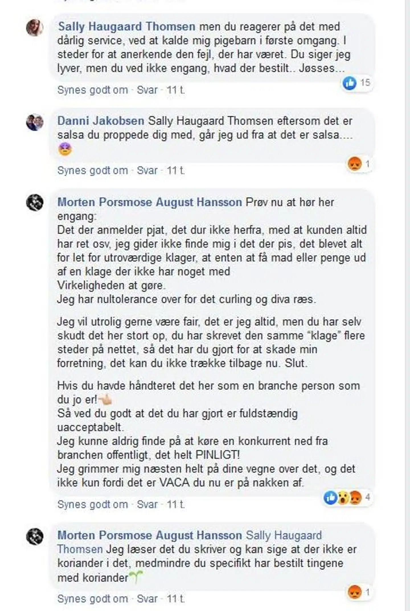 Her ses en del af den mildest talt ophedede diskussion på Facebook.