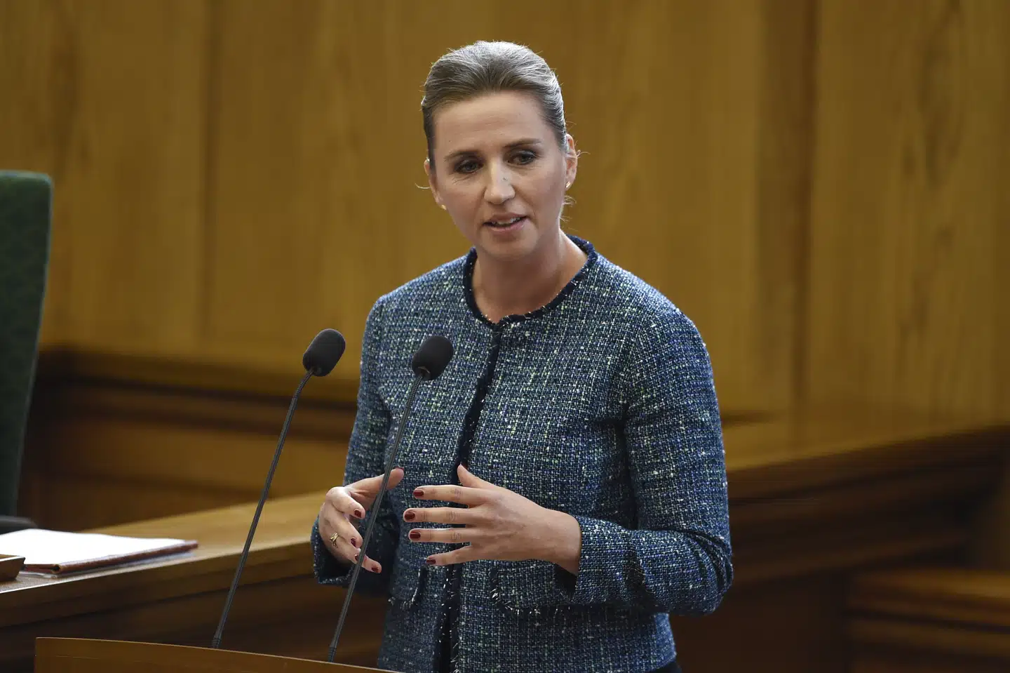 Statsminister Mette Frederiksen (S) holdt tirsdag for første gang åbningstale i Folketinget. Liselotte Sabroe/Ritzau Scanpix