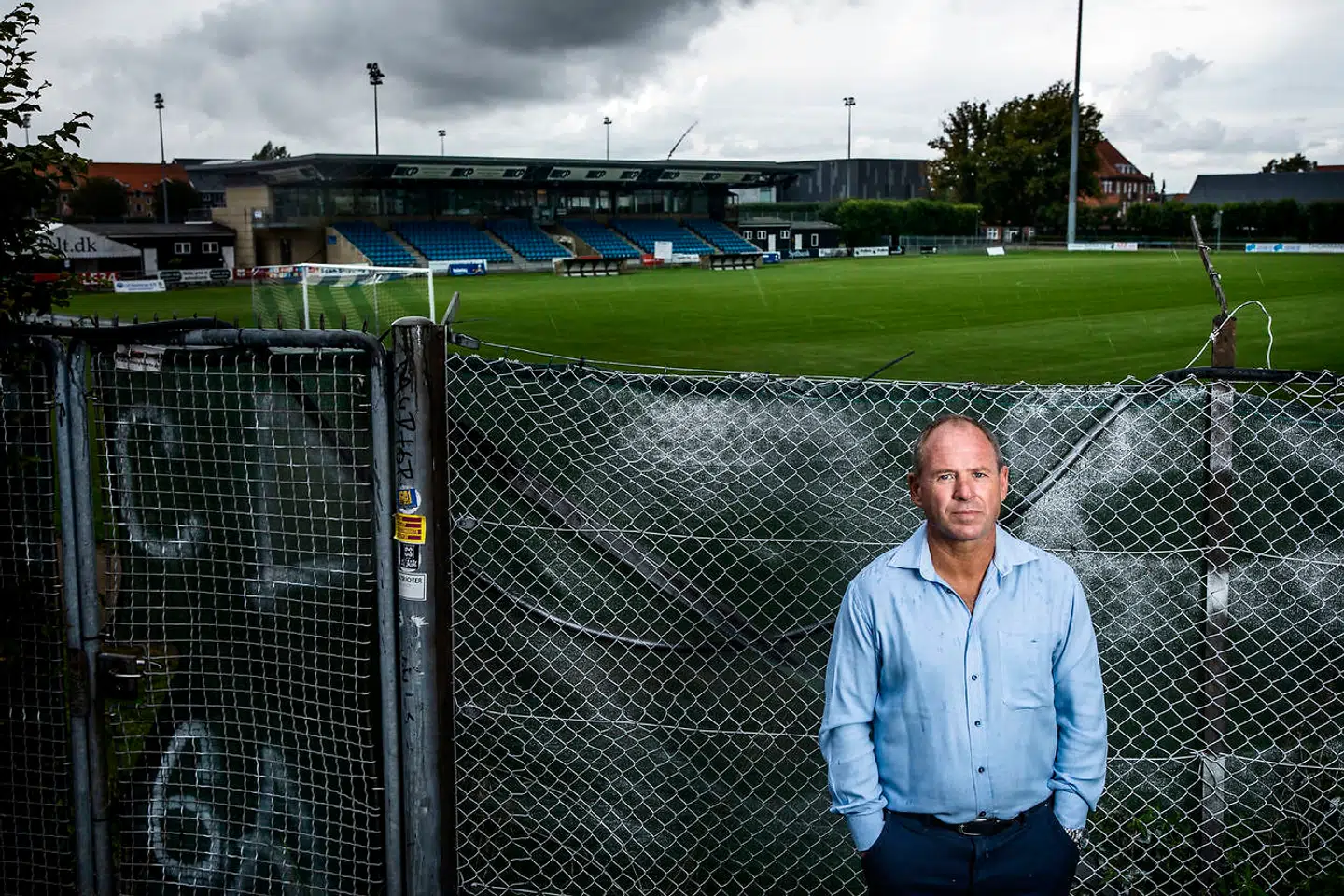 John Bredal foran FC Roskildes stadion.