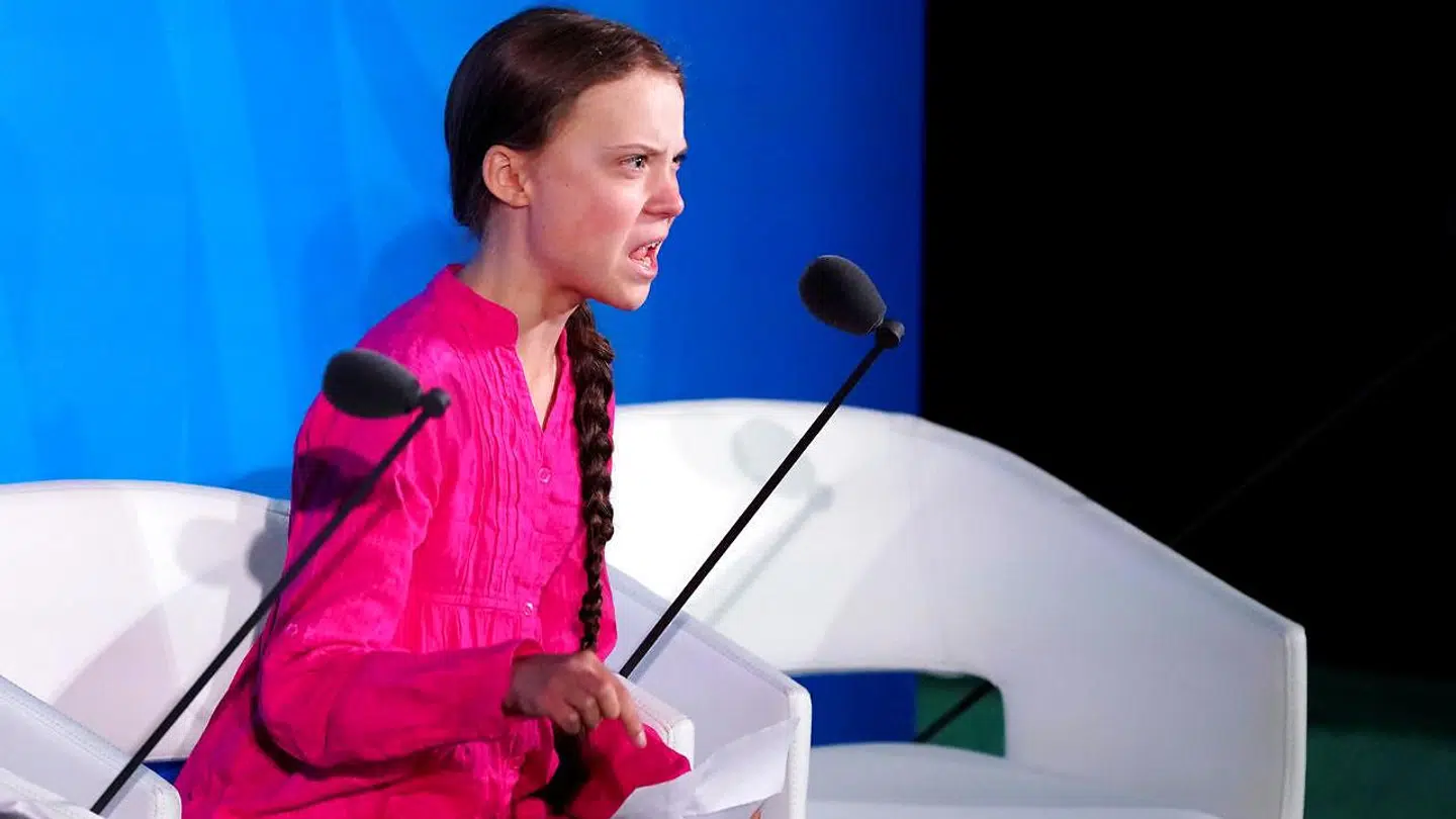 Greta Thunberg taler for FN.