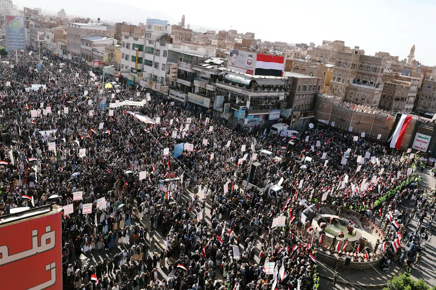 Houthier markerede den 21 september femårs-jubilæet for deres overtagelse af hovedstaden i Yemen, Sanaa. (Arkivfoto) Khaled Abdullah/Reuters