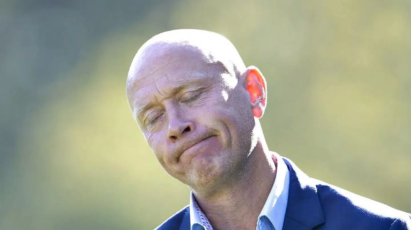 Hobros træner Peter Sørensen i 3F Superliga-kampen mellem Hobro IK og SønderjyskE på DS Arena i Hobro , 22. september 2019.