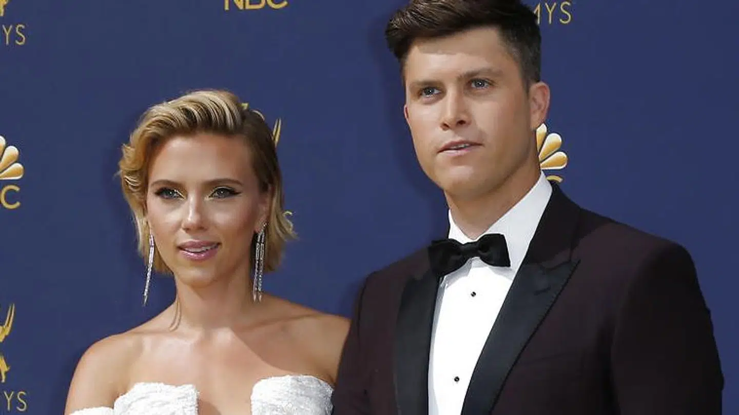 Scarlett Johansson og hendes nuværende forlovede, Colin Jost.