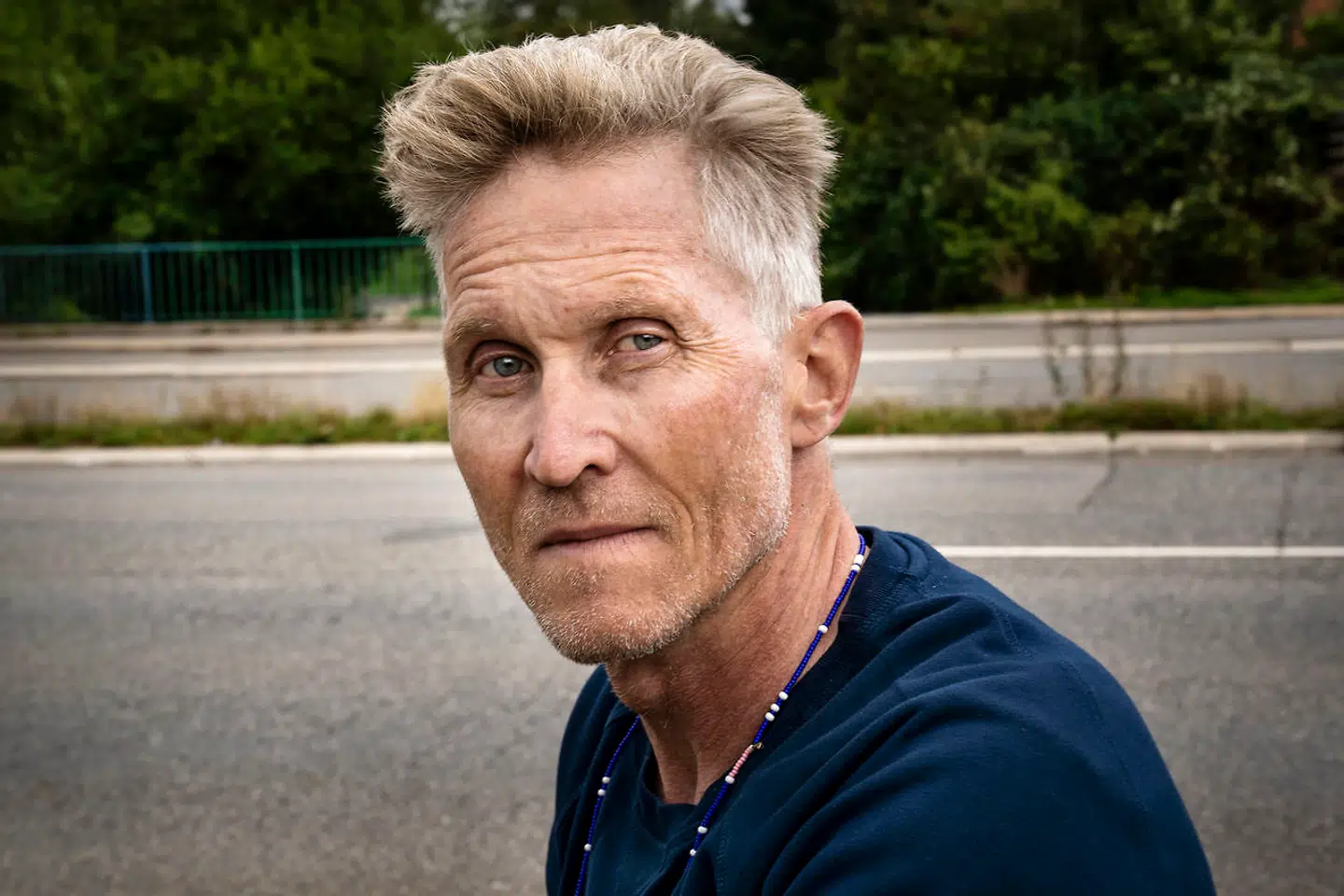 Brian Holm med sin motorcykel.