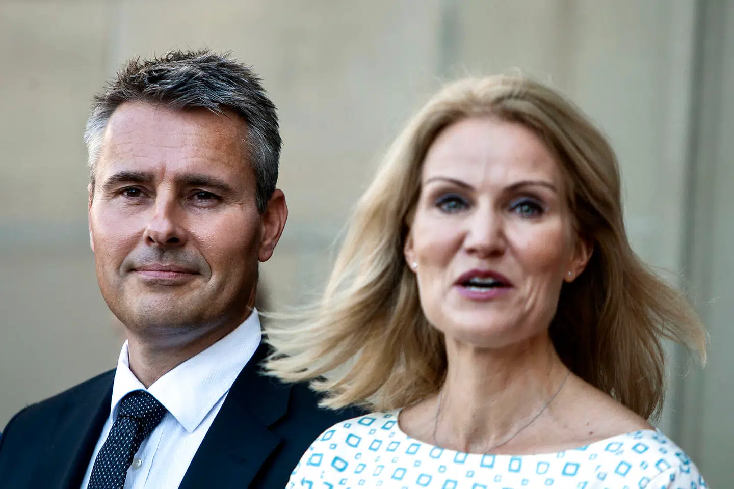 NyMinisterrokade på Amalienborg 9.8.2013, Henrik Sass Larsen og Helle Thorning Schmidt. Scanpix 2013.