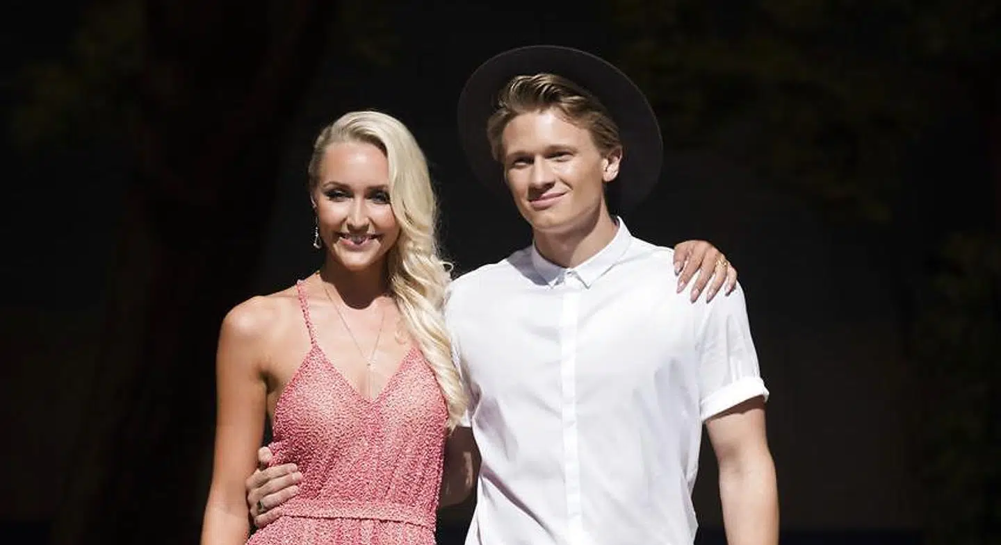 Skuespiller Mathias Käki Jørgensen(25) og Mille Funk(26).
