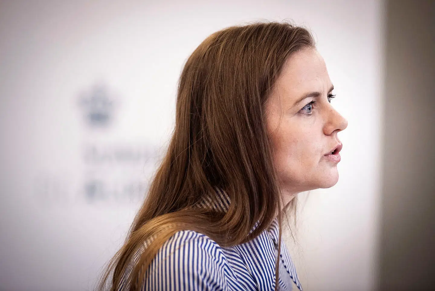 Sundhedsminister Ellen Trane Nørby afholder pressemøde om regeringsudspillet "Flere hænder og større arbejdsglæde", på Christiansborg fredag den 18. januar 2019.. (Foto: Liselotte Sabroe/Ritzau Scanpix)