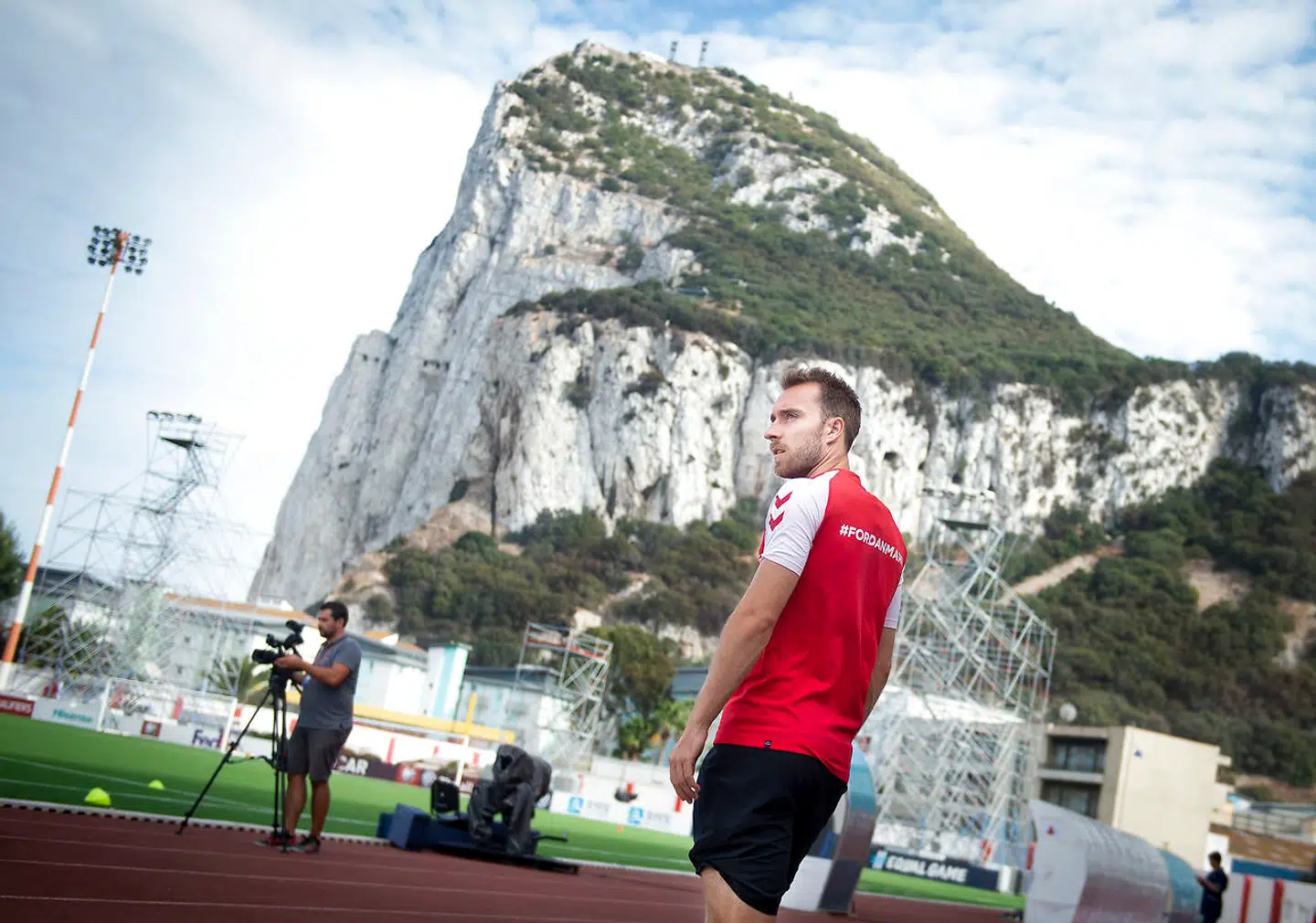 Christian Eriksen ved træningen på Victoria Stadium Gibraltar, onsdag den 4 september 2019