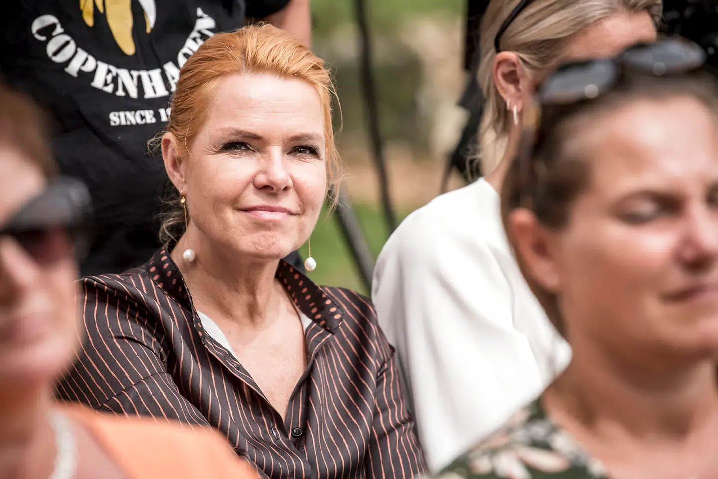 Inger Støjberg under et pressemøde i forbindelse med Venstres sommergruppemøde på Kragerup Gods ved Ruds Vedby, fredag den 9. august 2019. . (Foto: Mads Claus Rasmussen/Ritzau Scanpix)