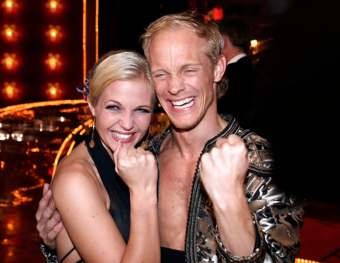 Tobias og Tina Lund var ellevilde med at være gået i finalen i TV" dansedysten Vid med Dans fredag aften den 24. oktober.