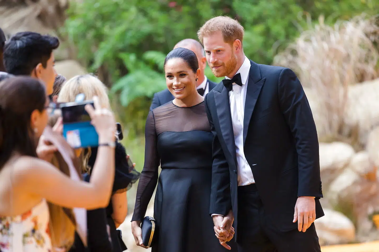 Meghan og Harry til premiere på filmen 'Løvernes konge' i London.