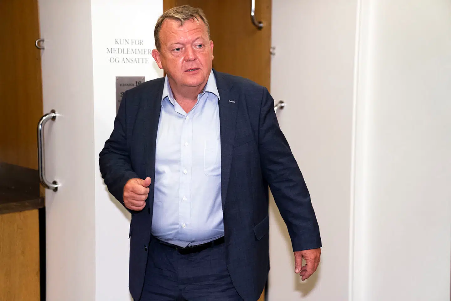 Lars Løkke Rasmussen ses her i forbindelse med Venstres gruppemøde på Christiansborg, onsdag den 28. august 2019. Venstre medlemmer forlader gruppemødet.. (Foto: Martin Sylvest/Ritzau Scanpix)