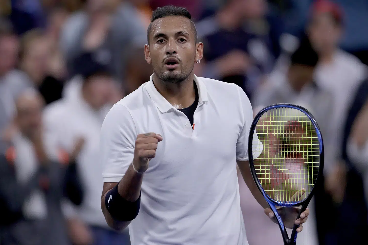 Australske Nick Kyrgios besejrede Steve Johnson i første runde i US Open torsdag. Matthew Stockman/Ritzau Scanpix