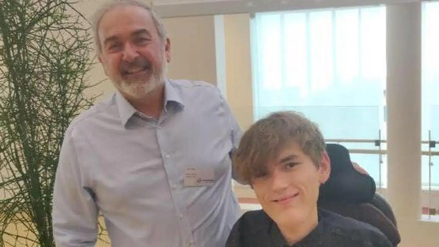 Johan ses her sammen med skaberen af Spinraza, Adrian Krainer, der for nylig var på besøg i Danmark. Foto: Privat.