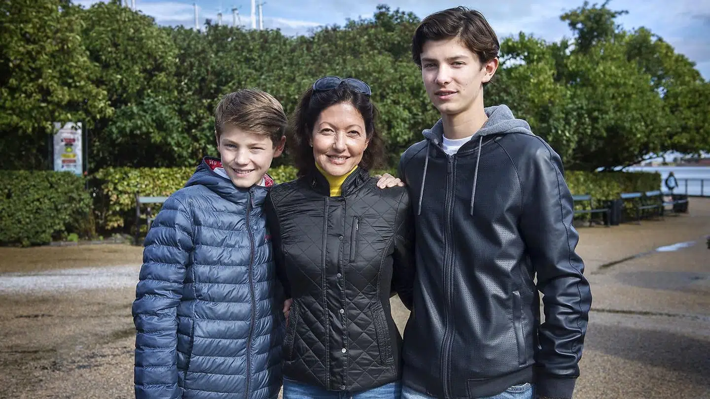 Arkiv. Alexandra ses her sammen med sønnerne prins Nikolai og prins Felix.