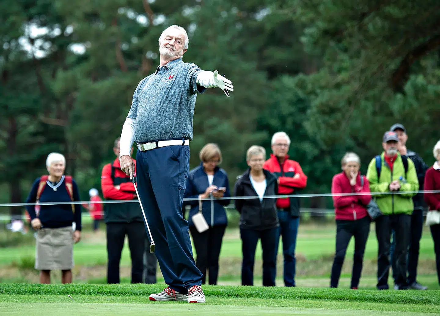 Lars Larsen ses her ude på Pro Am-runden dagen før starten på golfturneringen Made in Denmark på Silkeborg Golf Klub, onsdag 29. august 2018. (Foto: Henning Bagger/Ritzau Scanpix)