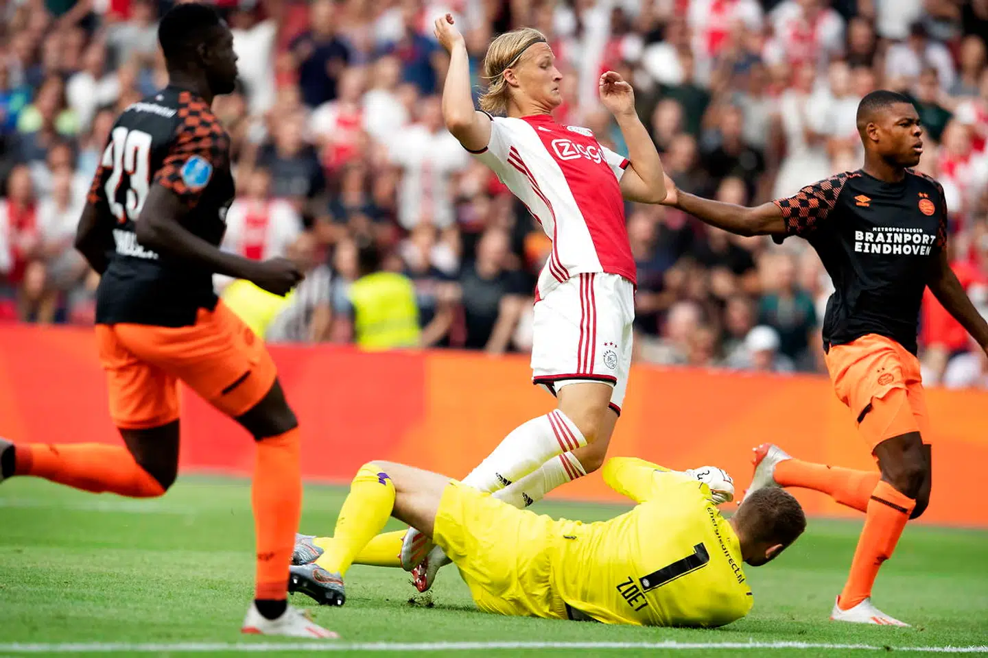 Kasper Dolberg scorede mod PSV Eindhoven i den hollandske Super Cup.