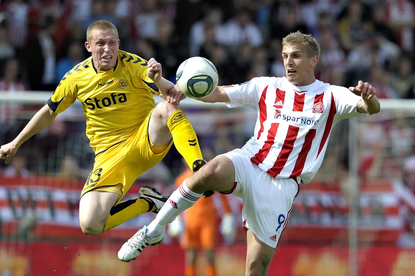 Thomas Kortegaard skiftede i 2007 fra AaB til AC Horsens. Her ses han i en kamp mod eksklubben i 2011. (Arkivfoto) Henning Bagger/Ritzau Scanpix