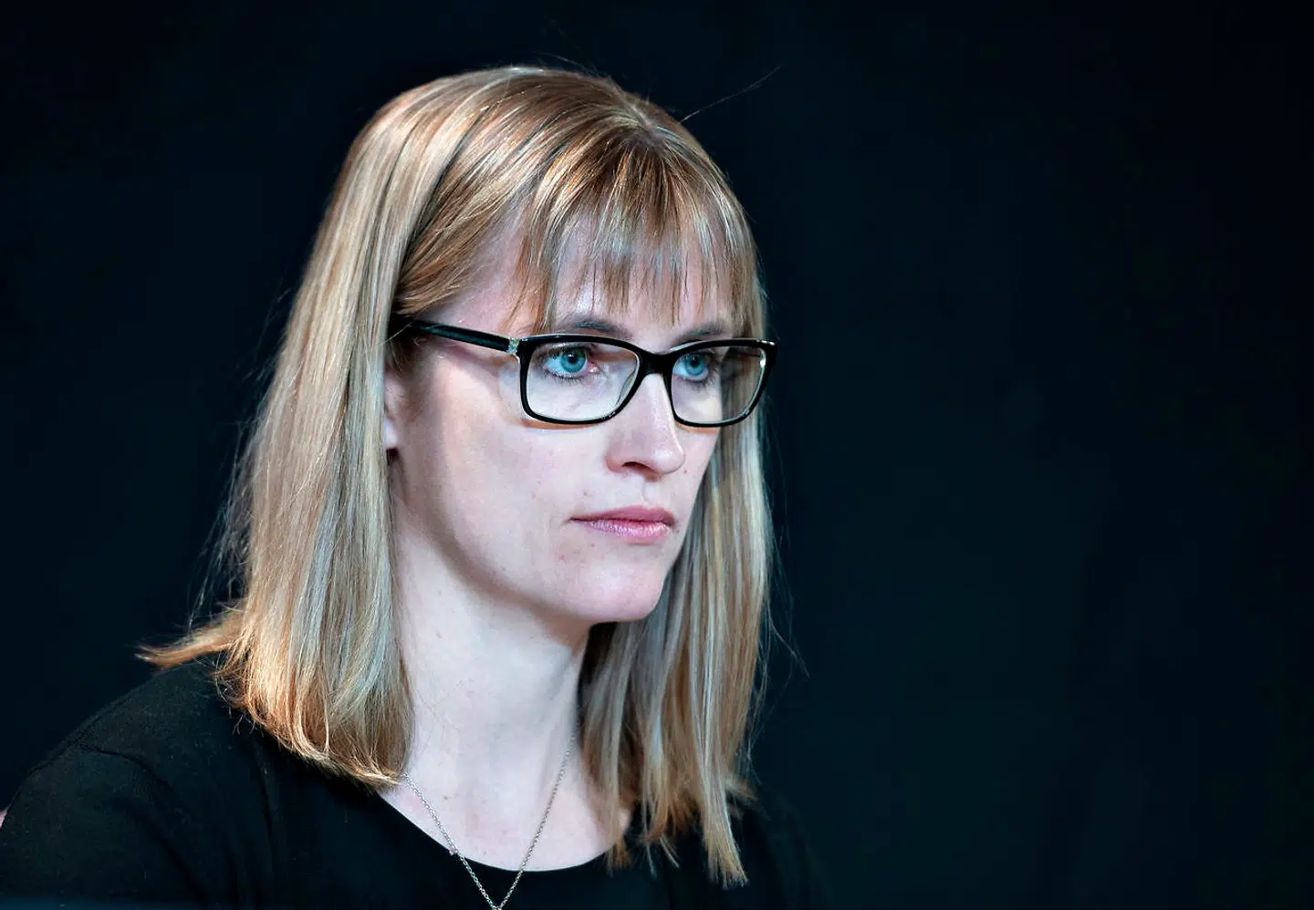 Formand Stephanie Lose gør klar til at tale ved Danske Regioners generalforsamling på Centralværkstedet i Aarhus, torsdag den 11. april 2019.. (Foto: Henning Bagger/Ritzau Scanpix)