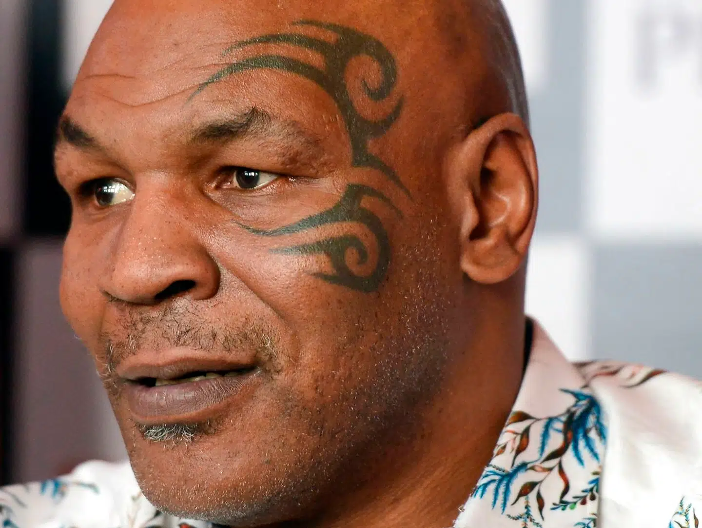 Mike Tyson under en pressekonference i september i år.