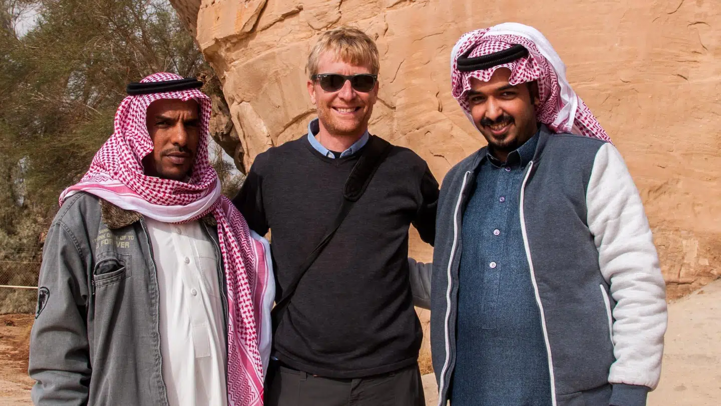 Jakob Øster har besøgt alle verdens lande. Her er han i Saudi Arabien. Foto: Jakob Øster.