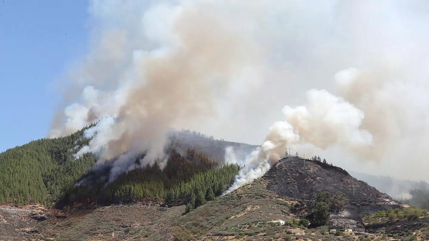 Skovbrand ved Artenara på Gran Canaria.