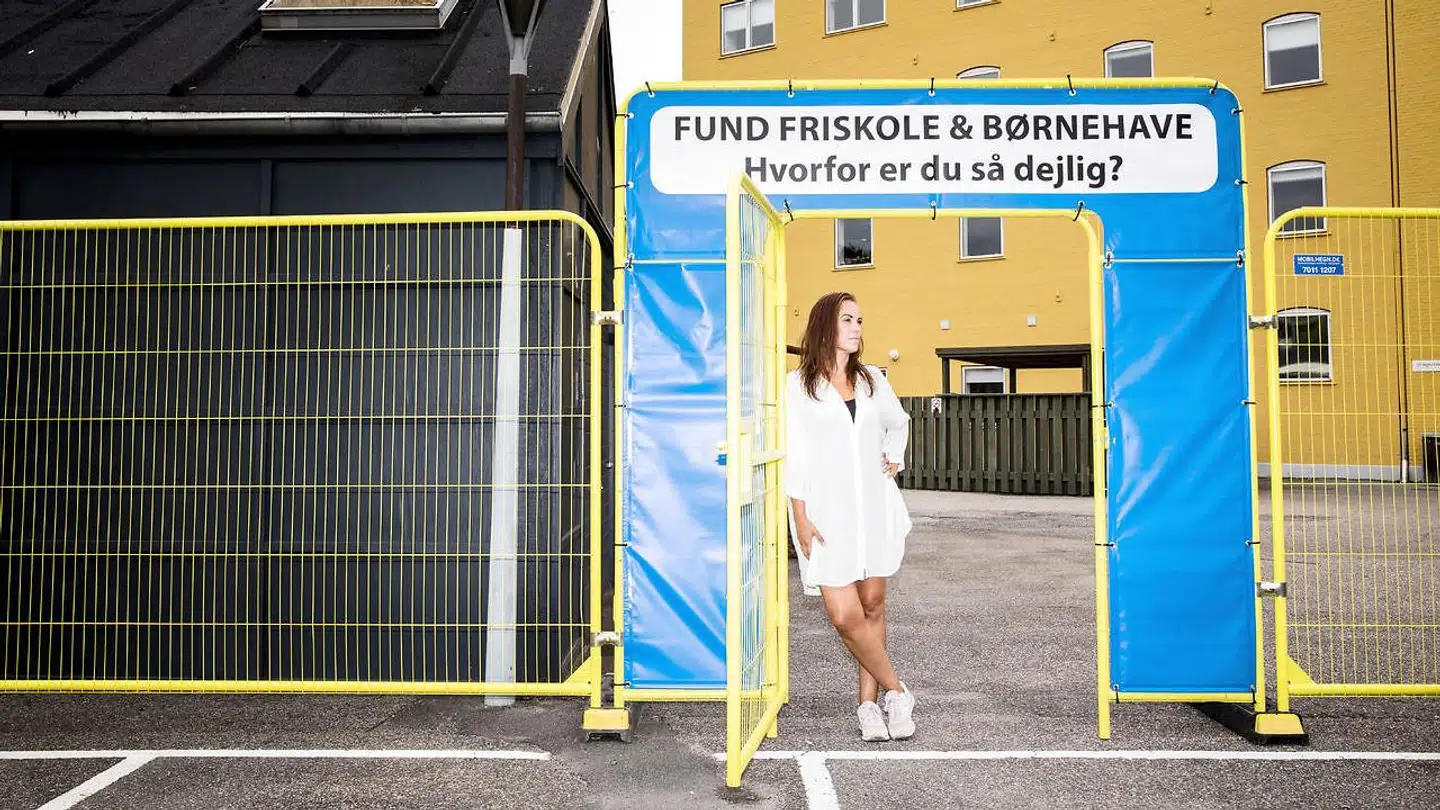 Heidi Lykke Schultz er mor til to drenge, der skal starte på Fund Friskole i Odense. Heidi er formand for skolens bestyrrelse og har været med til at starte skolen op. Her ses hun på friskolen.