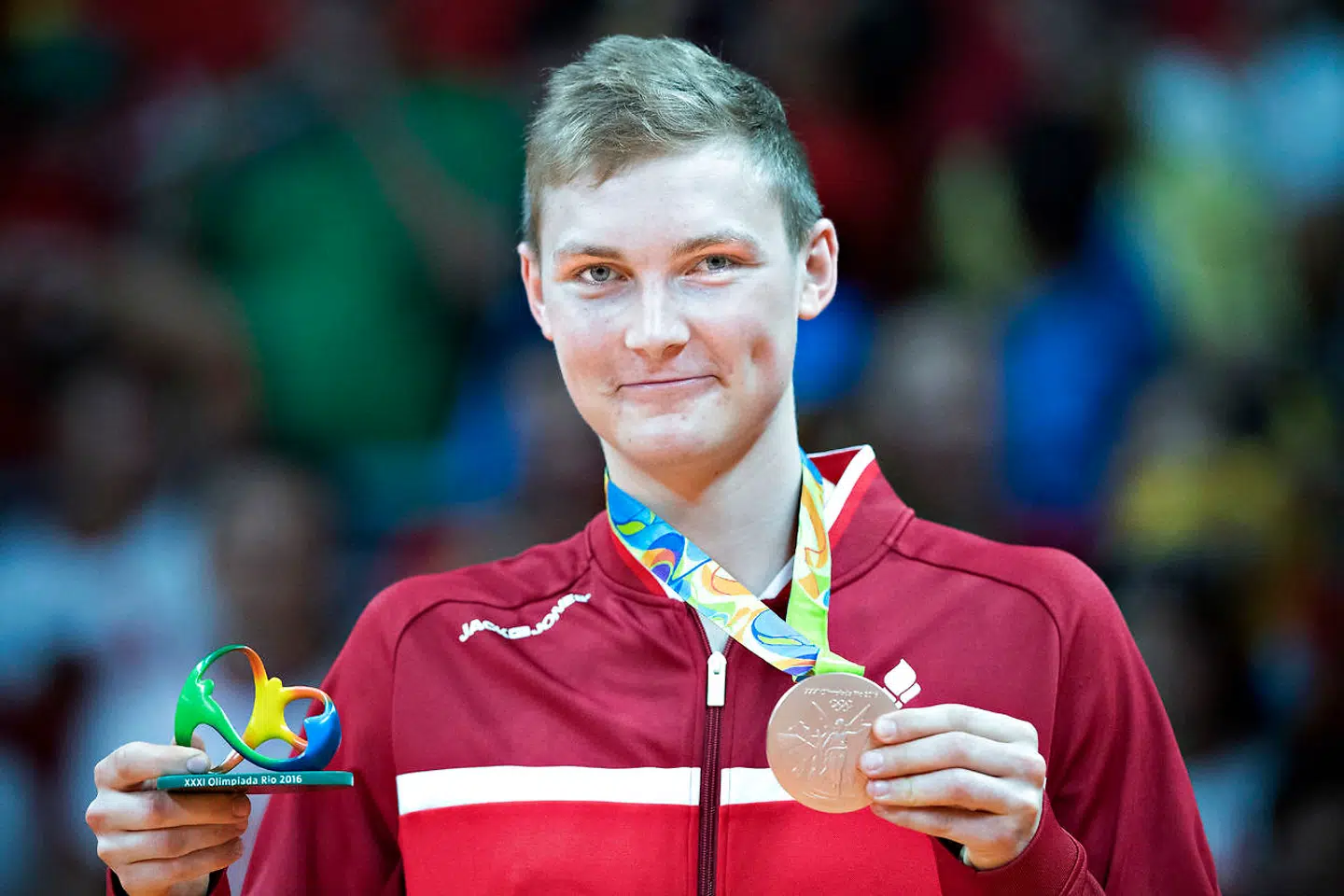 Badmintonspilleren Viktor Axelsen vandt bronze i herresingle ved OL 2016 i Rio de Janeiro.