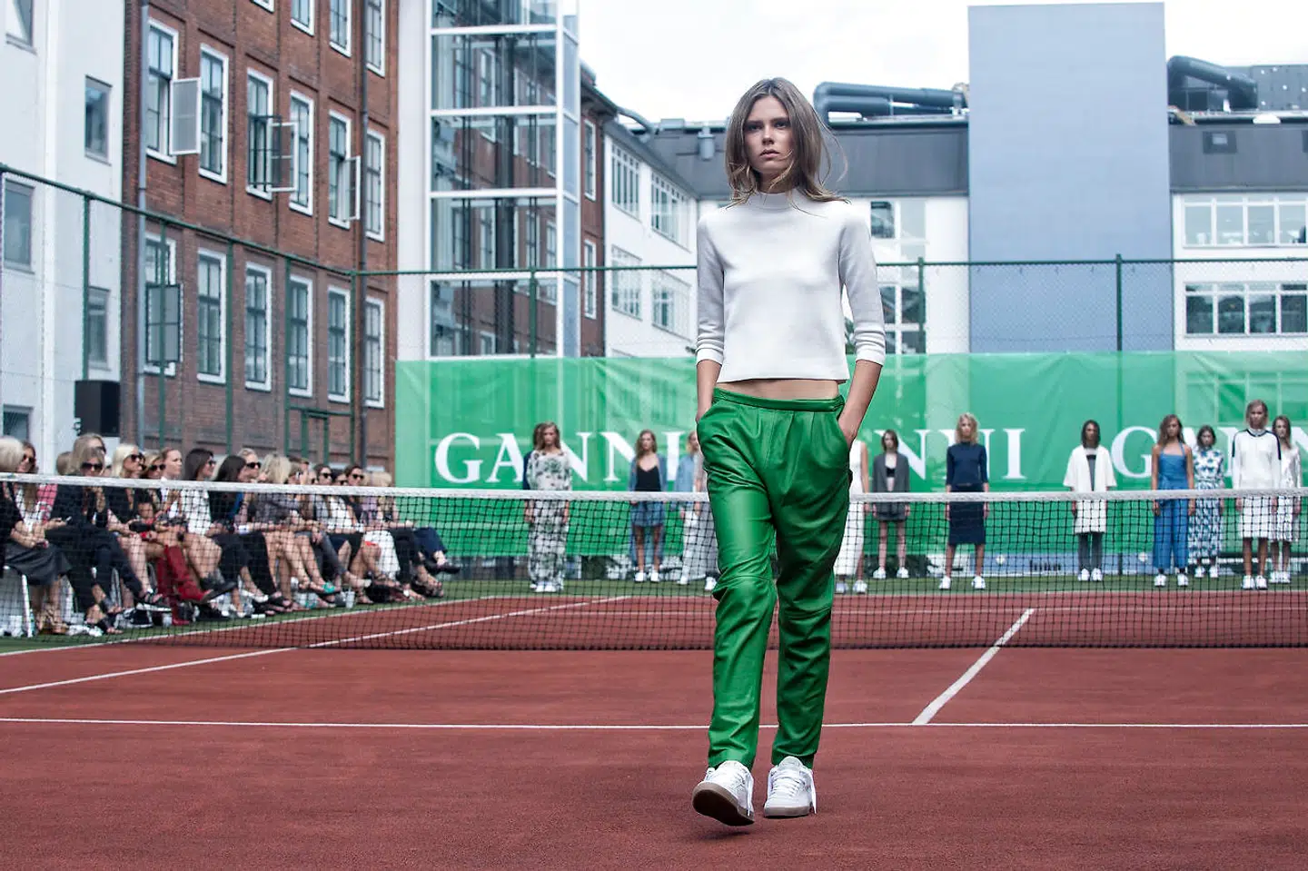 Her ses en model under Gannis første deltagelse i den københavnske modeuge i 2014.
