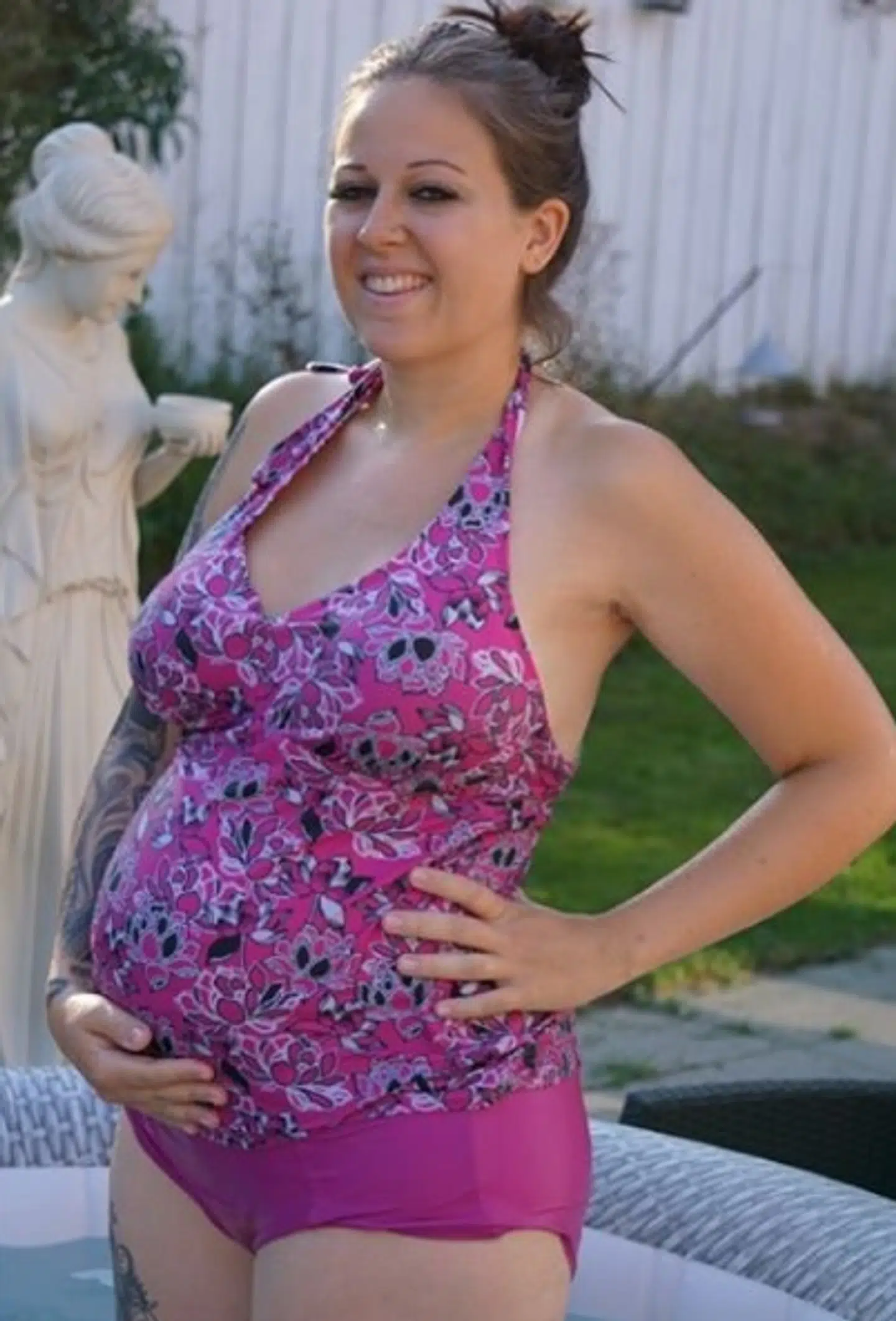 Jessica Priscilla er nu 28+2 uger inde i sin graviditet. Privatfoto.