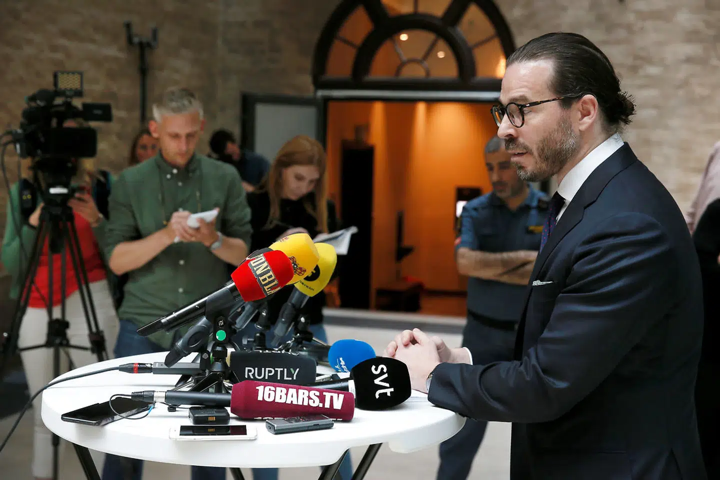 Slobodan Jovicic, ASAP Rocky's svenske advokat udtaler sig til pressen.