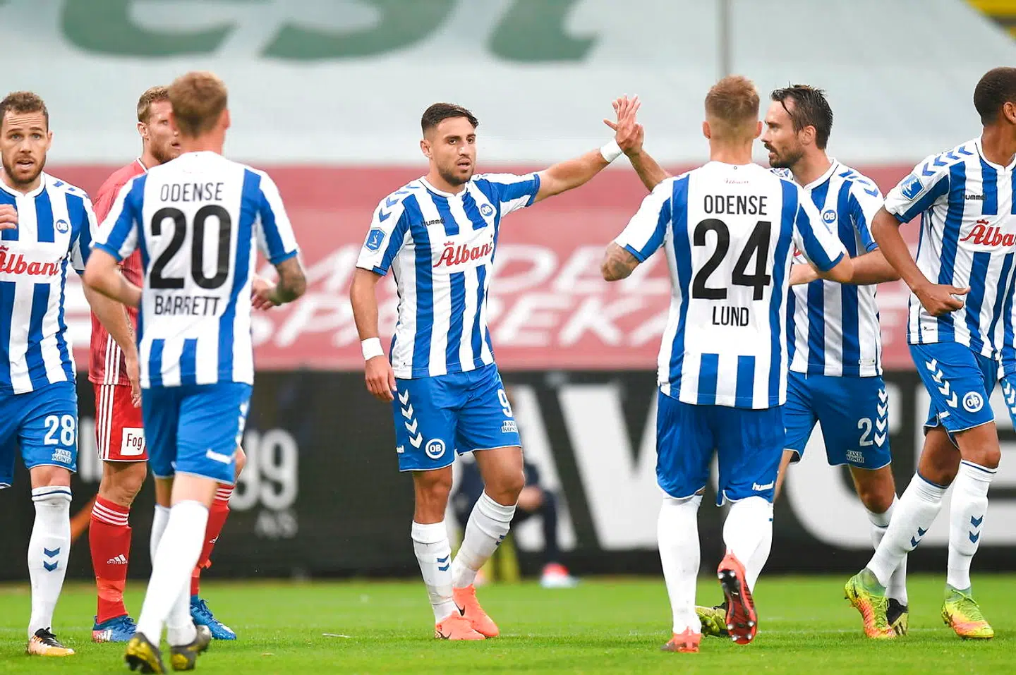 Superliga Fodbold Odense Boldklub - OB mod Lyngby Boldklub. Nature Energy Park Odense Mandag den den 22 juli 2019.