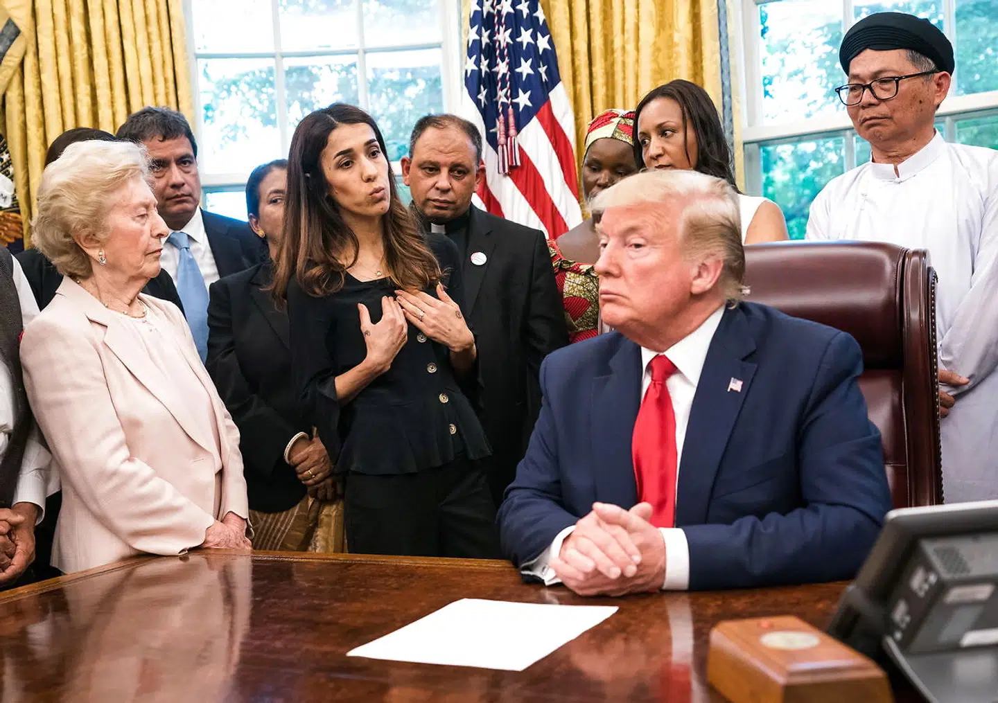 Her ses Nadia Murad og Donald Trump onsdag i Det Hvide Hus.