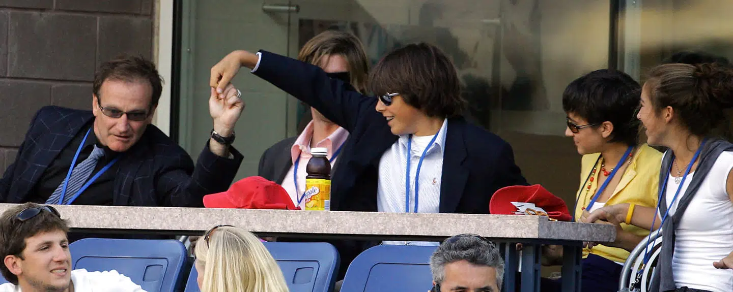 Robin Williams til tennisturneringen U.S. Openmed sine børn.