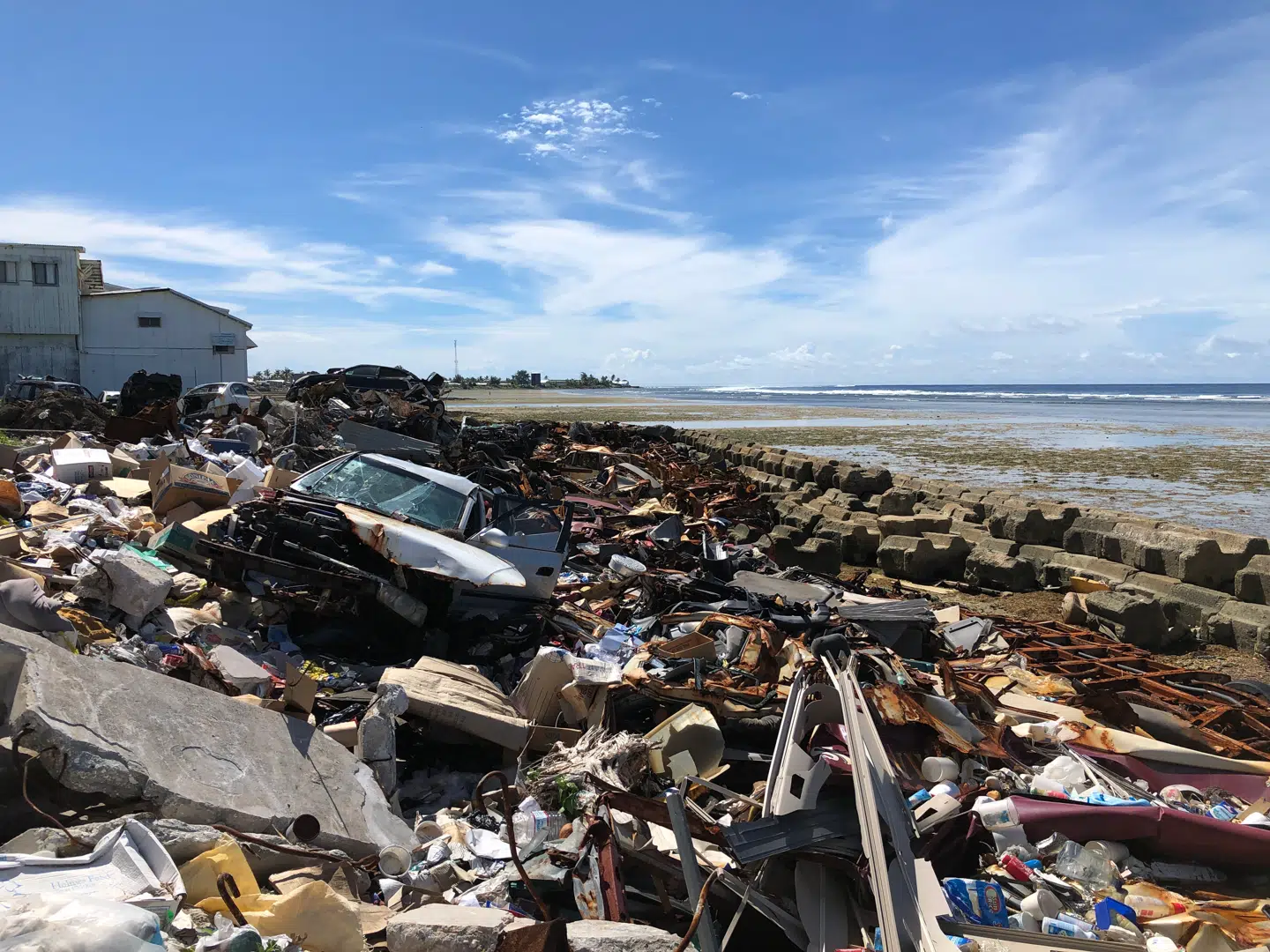 Strandene er plastret til i affald, bilvrag og skibscontainere: »De ved godt, det er skidt og forurenede, men det er det eneste, de lige har ved hånden, når de skal lave kystsikring,« siger Torben Kristiansen, afdelingschef i rådgivningsfirmaet Cowi.