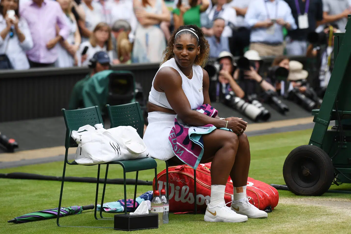 Serena Williams havde intet modtræk til Simona Haleps opvisning i Wimbledon-finalen. Ben Stansall/Ritzau Scanpix