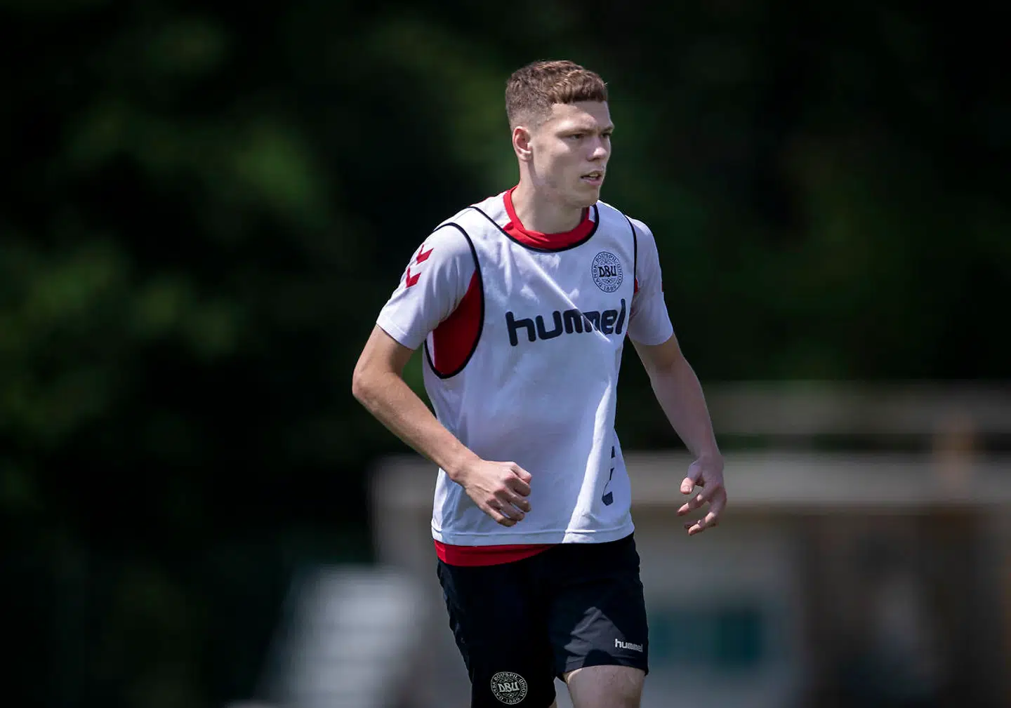 Danmarks Andreas Skov Olsen under U-21 landsholdets træning i Udine, fredag den 21 juni 2019. (Foto: Liselotte Sabroe/Scanpix 2019)