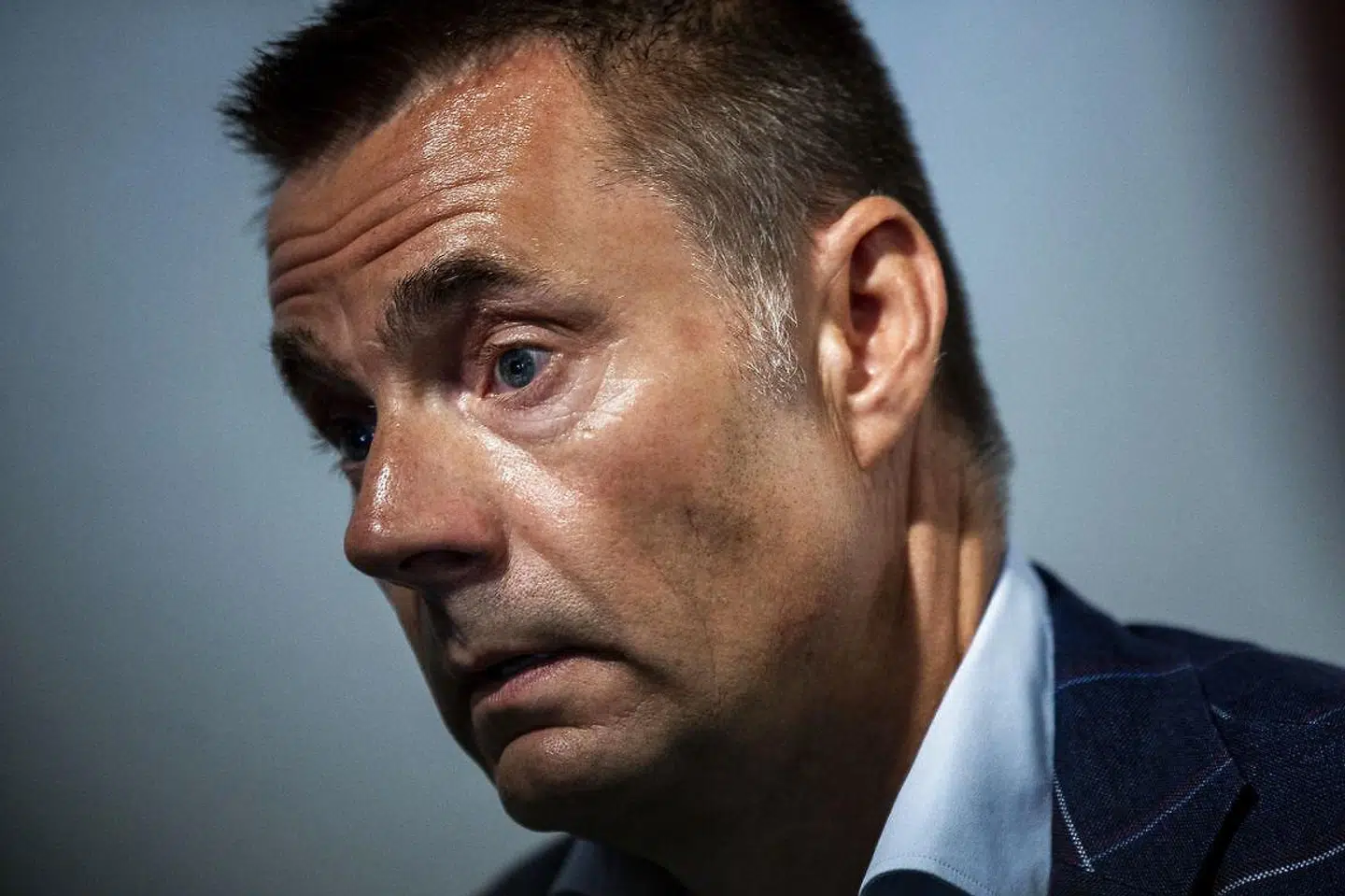 Brøndby IF's bestyrelsesformand' Jan Bech Andersen' og ny fodbolddirektør Carsten V. Jensen afholder pressemøde om superligaklubbens nye direktion på Brøndby Stadion onsdag den 10. juli 2019. (Foto: Ólafur Steinar Rye Gestsson/Ritzau Scanpix)