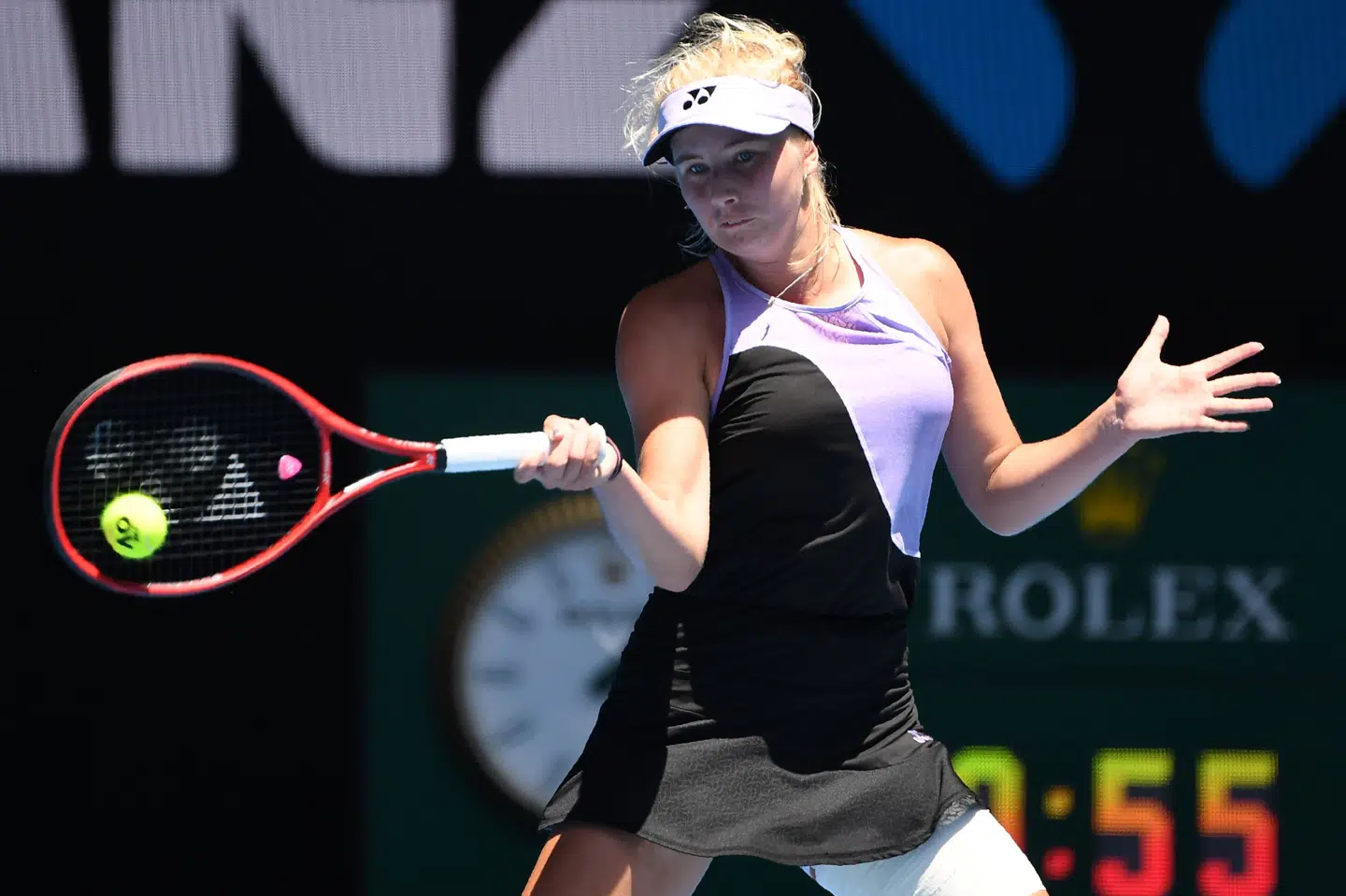 Clara Tauson tabte i første runde til Elana Rybakina fra Kasakhstan. Arkivfoto. William West/Ritzau Scanpix