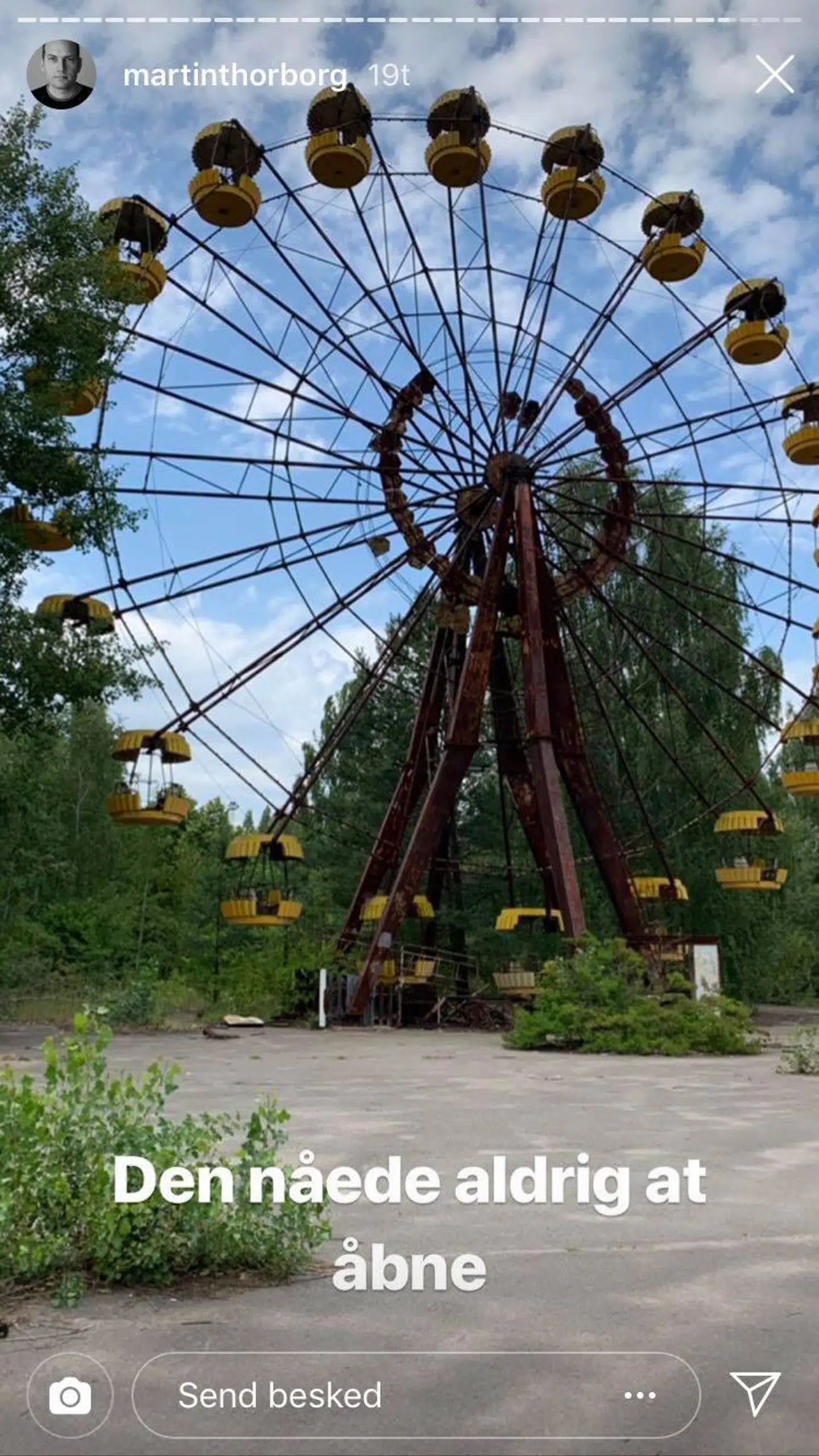 Et pariserhjul i forlystelsesparken, som aldrig nåede at åbne. (Privatfoto)