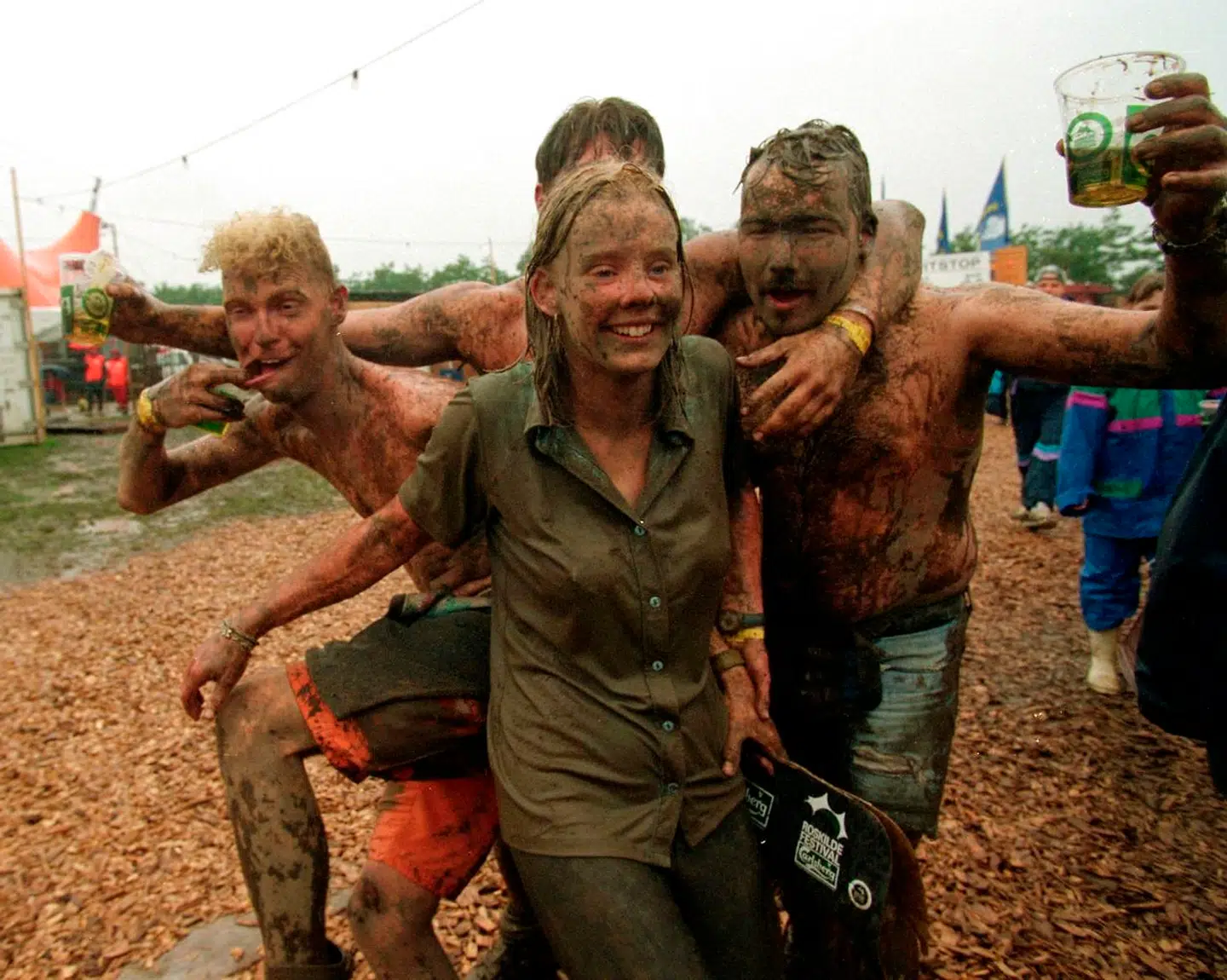 Roskilde er ofte en mudderfest. Her tilbage i 1997.