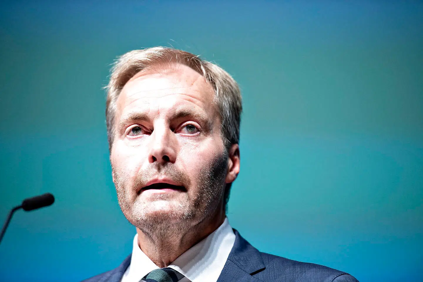 Dansk Folkepartis gruppeformand Peter Skaarup ses her under sin beretning ved DF's Årsmøde i Herning Kongrescenter, søndag, den 16. september 2018 .. (Foto: Henning Bagger/Ritzau Scanpix)